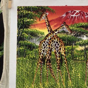 Giraffen bei Sonnenuntergang