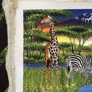 Giraffen und Zebras